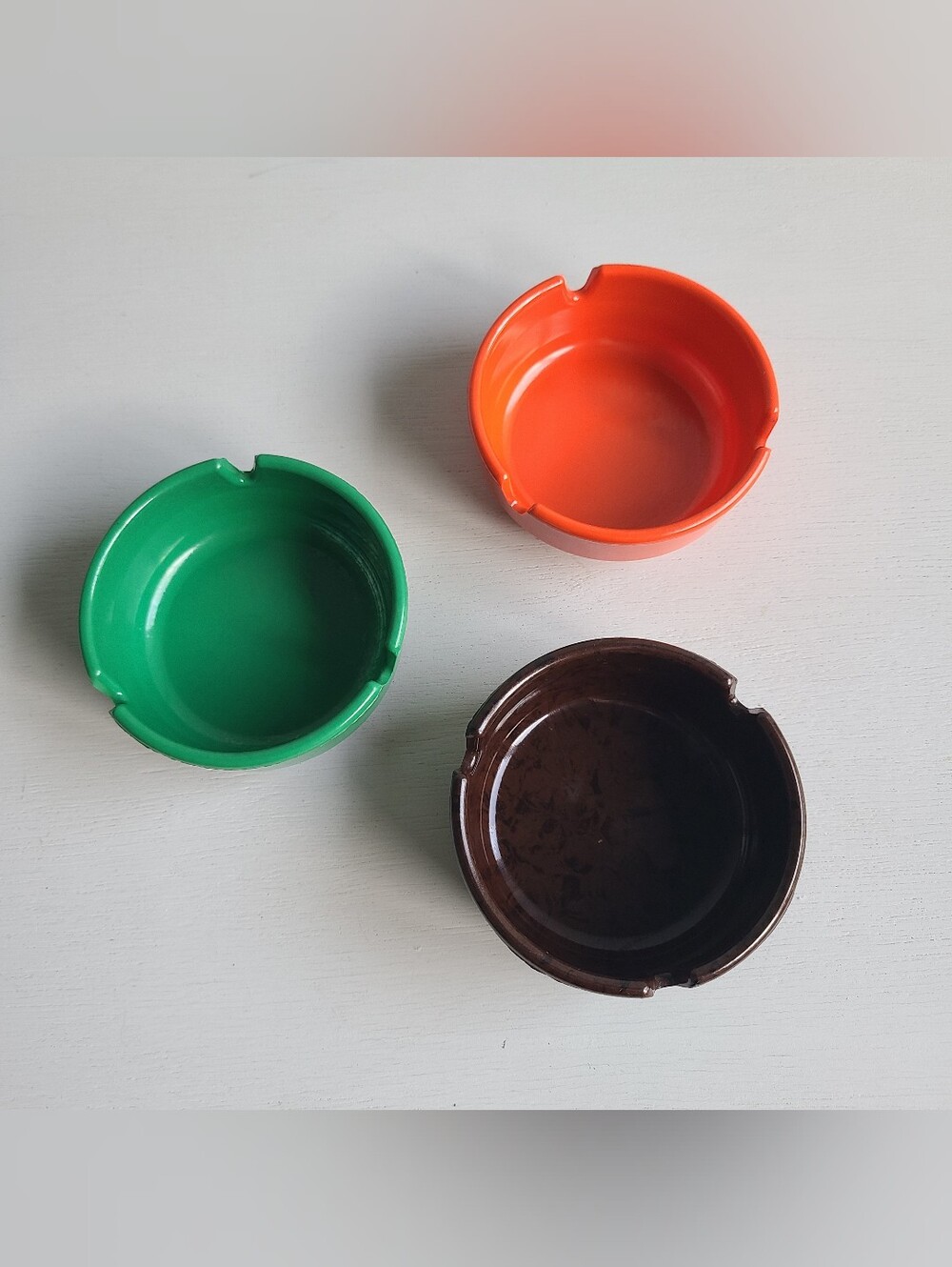 Vintage MCM Ges-Line Ashtray Trio